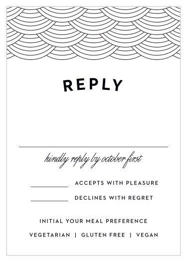 Get a headcount and the meal preferences of every one of your cherished guests that will be attending your special day with our Nashville Skyline Response Cards.
