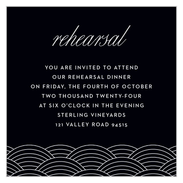 Invite your family and friends to your wedding ceremony with our Louisville Skyline Rehearsal Cards.