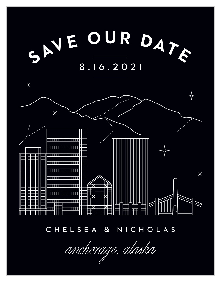 Anchorage Skyline Save the Date Magnets
