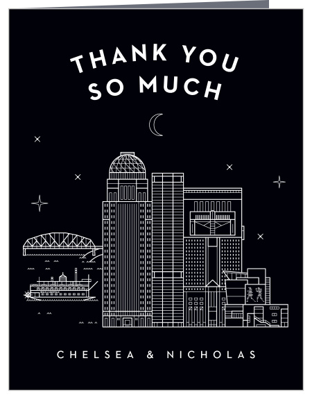 Say all you could ever need to your loved ones with the high-contrast design of our Louisville Skyline Wedding Thank You Cards.