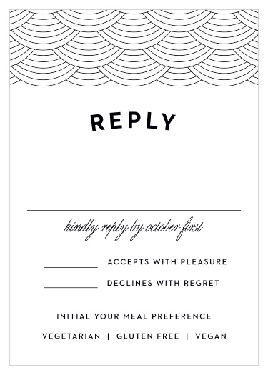 Gather meal preferences and a headcount of all of your cherished guests that will be attending your big day with our Charlotte Skyline Response Cards.
