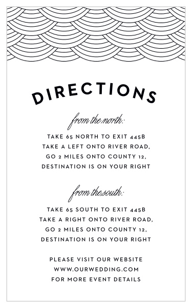 Our Fort Worth Skyline Directions Cards help guide your guests to find your wedding venue.