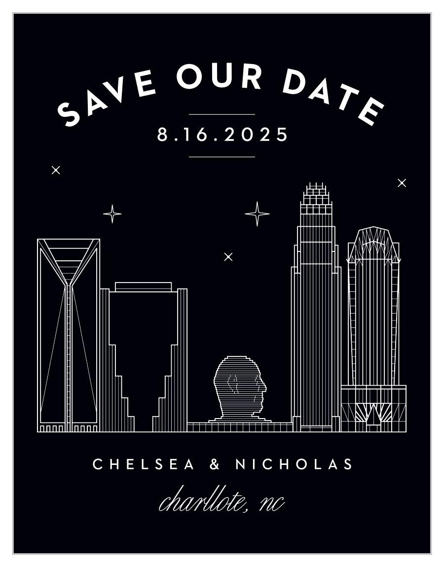 Charlotte Skyline Save the Date Cards