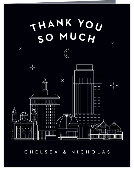 Send a dazzling token of appreciation with our San Jose Skyline Wedding Thank You Cards.