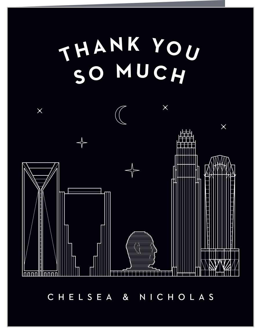 Charlotte Skyline Wedding Thank You Cards