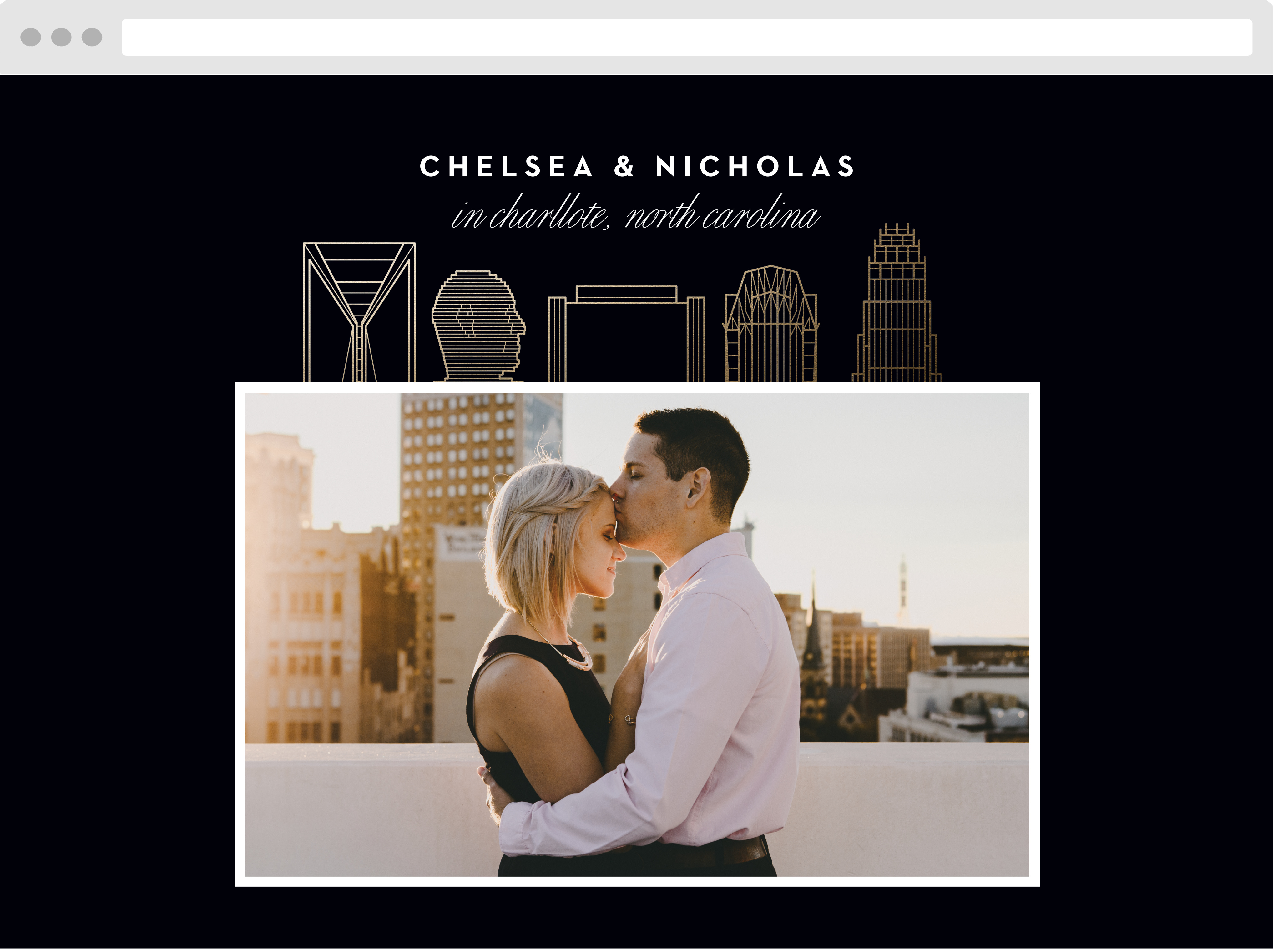 Charlotte Skyline Wedding Website