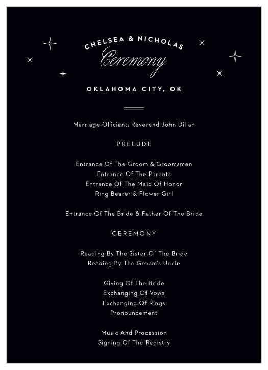 Make sure your guests catch every fleeting moment with the Oklahoma City Skyline Wedding Programs.