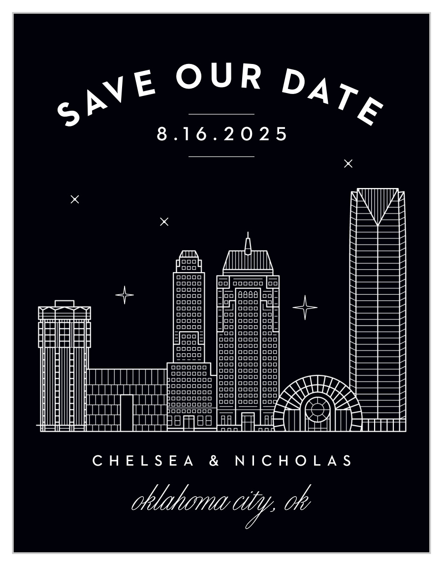 Oklahoma City Skyline Save the Date Cards