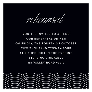 Invite your family and friends to your wedding ceremony with our St. Louis Skyline Rehearsal Cards.