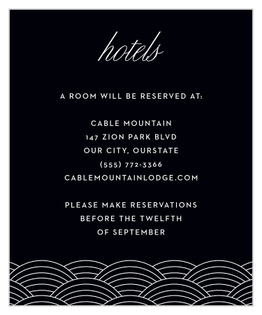 Suggest your favorite nearby hotels to your out-of-town guests with our St. Louis Skyline Accommodation Cards. 