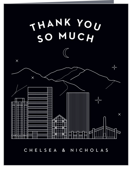 Our Anchorage Skyline Wedding Thank You Cards are the perfect way to show your appreciation for the support of your friends and family!