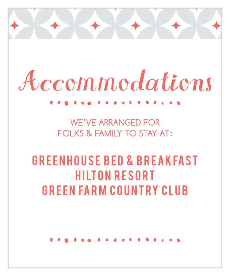 Fairy Tale Beginning Accommodation Cards