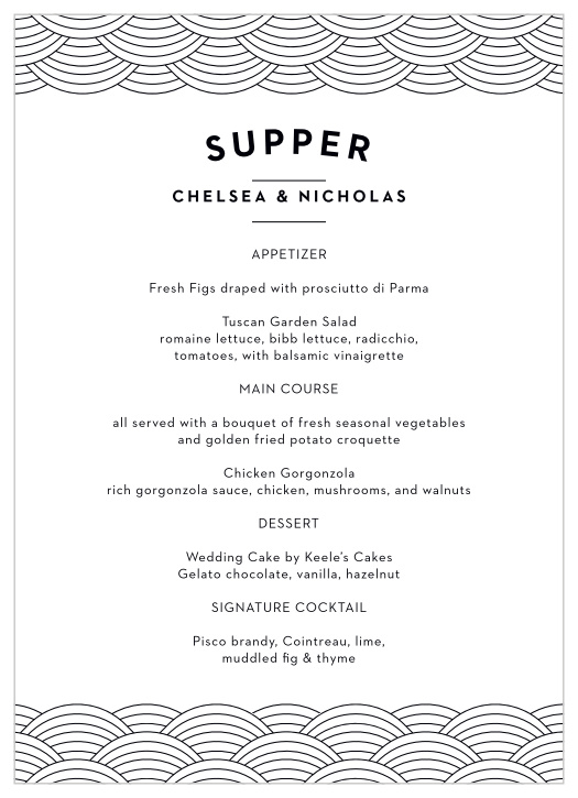 Give your guests all of the best menu options with the Milwaukee Skyline Wedding Menus.