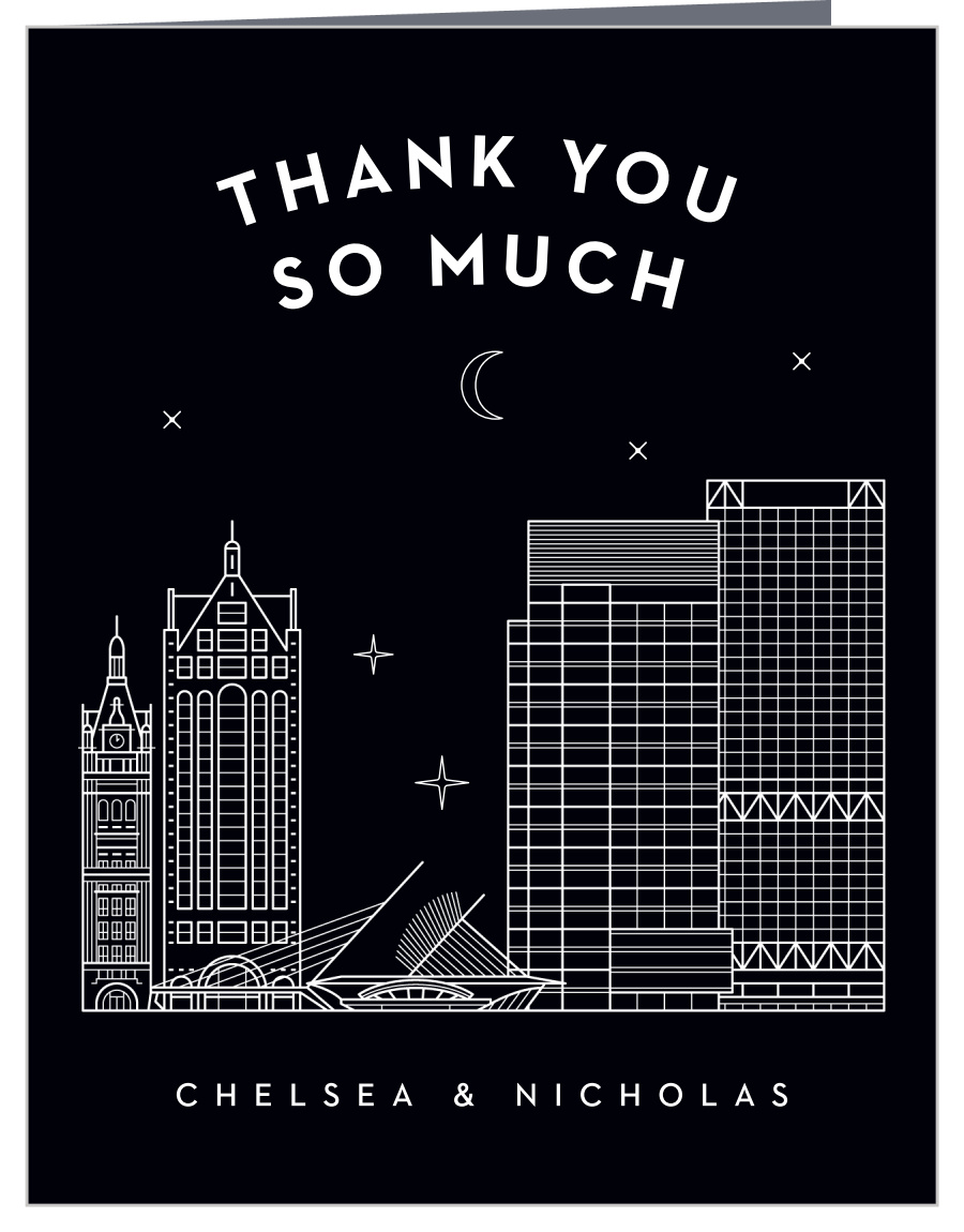 Milwaukee Skyline Wedding Thank You Cards