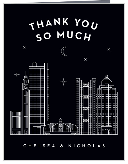Say all you could ever need to your loved ones with the high-contrast design of our Columbus Skyline Wedding Thank You Cards.