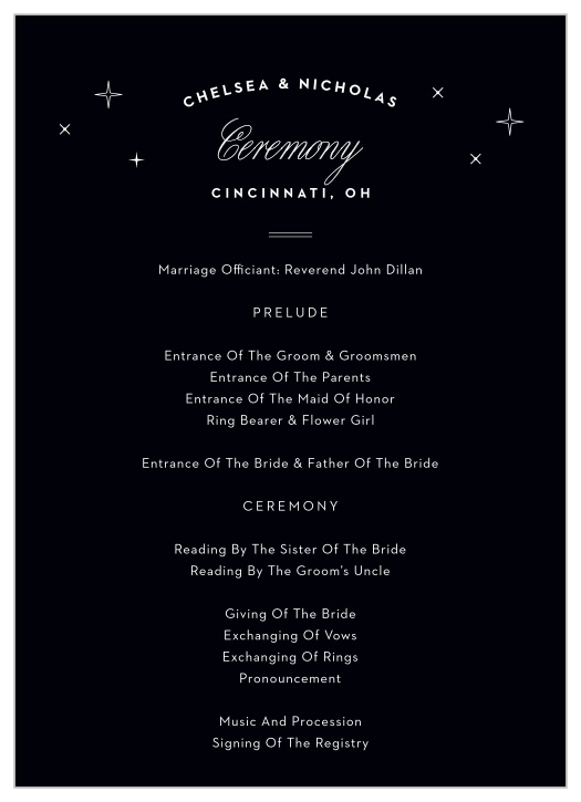 Make sure your guests catch every fleeting moment with the Cincinnati Skyline Wedding Programs.