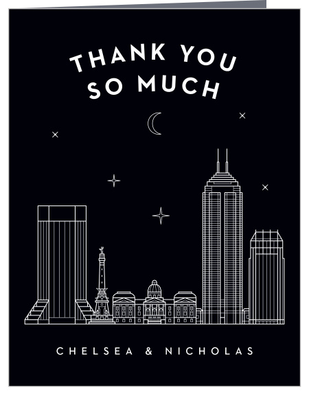 Our Indianapolis Skyline Thank You Cards are the perfect way to show your appreciation for the support of your loved ones on your big day!