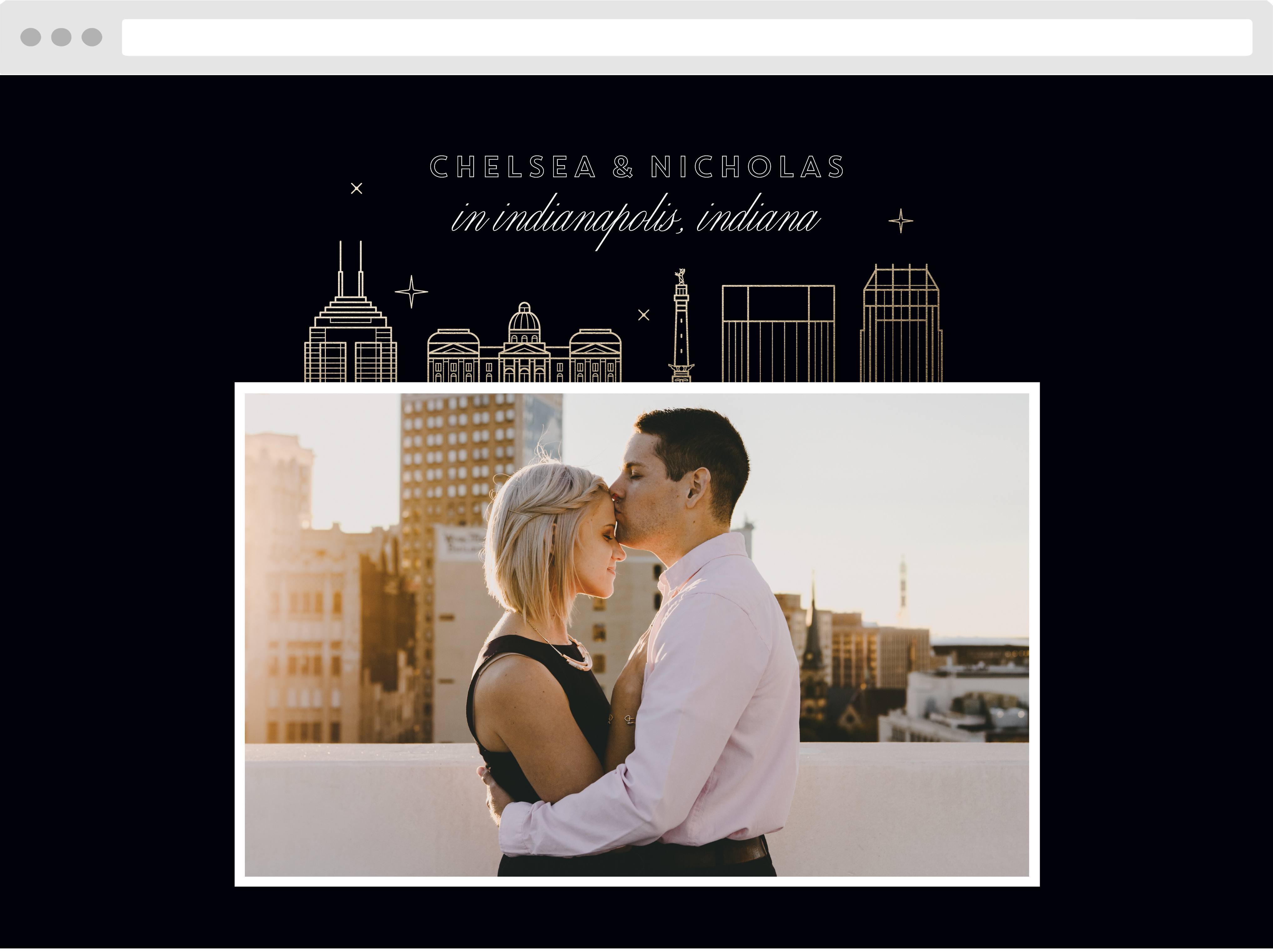 Indianapolis Skyline Wedding Website