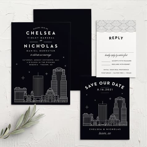 Tucson Skyline Wedding Invitations