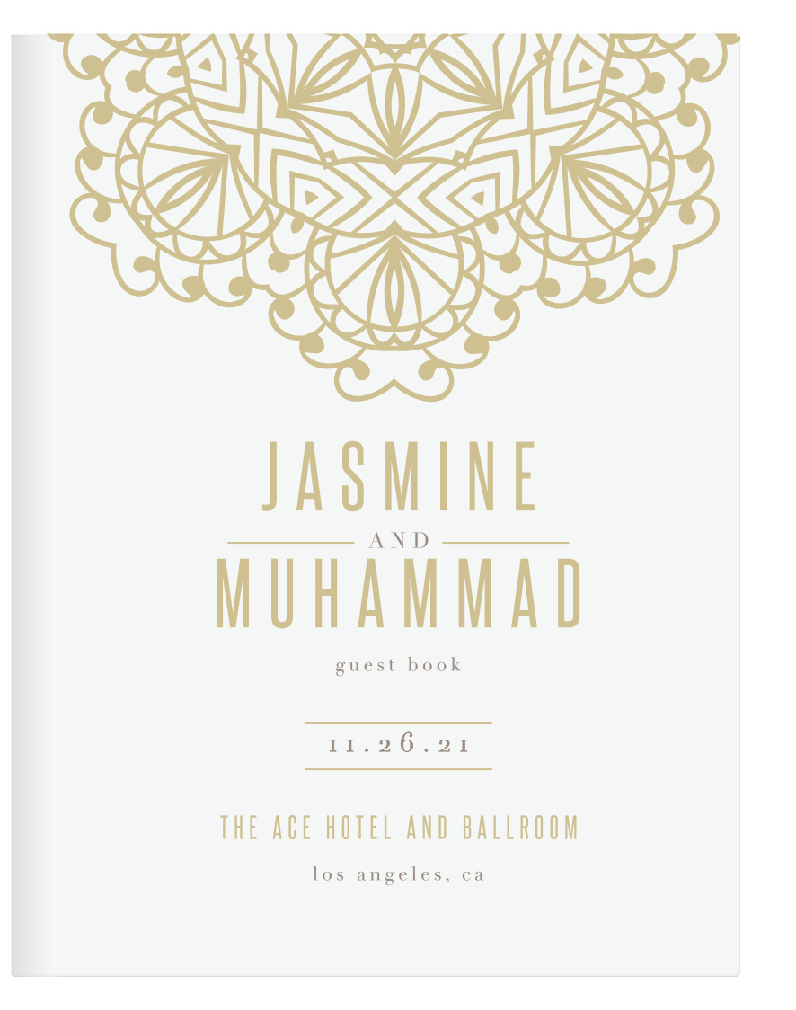 You can be sure that your wedding will be something to remember forever with our Golden Lace Guest Book.