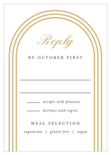 Gather a headcount of every friend and family member that plans to attend your wedding with our Simple Elegant Response Cards.