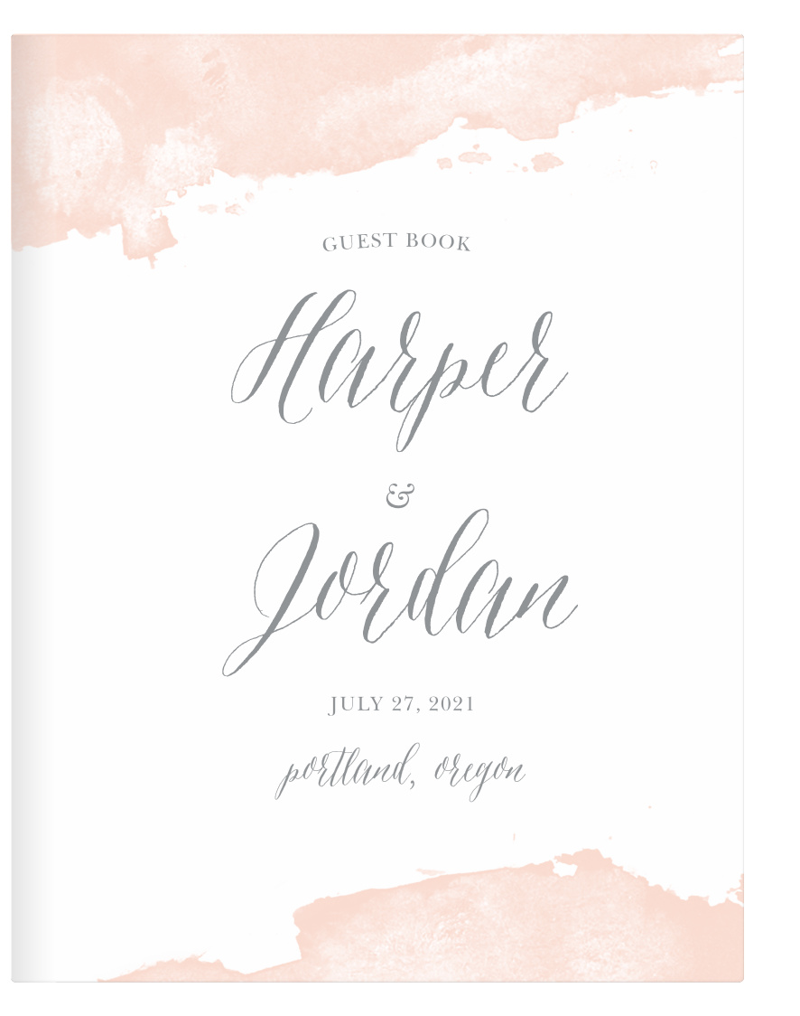 Color splashes at the top and bottom of the Dip Dye Wedding Guest Books give them a soft, ethereal appeal.