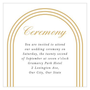 Our Simple Elegant Ceremony Cards gather family and friends together to witness your union.