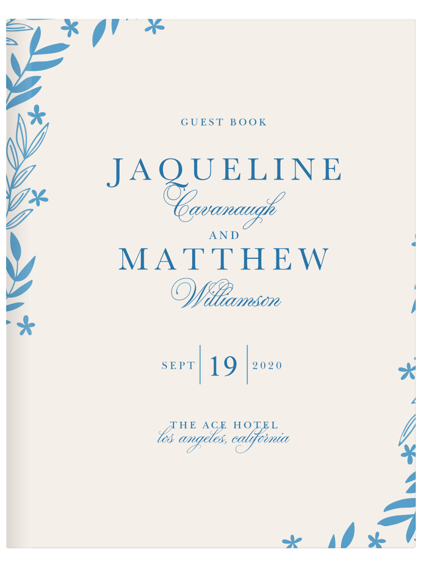 Gorgeous foliage frames your text on the Spring Garden Guest Books.