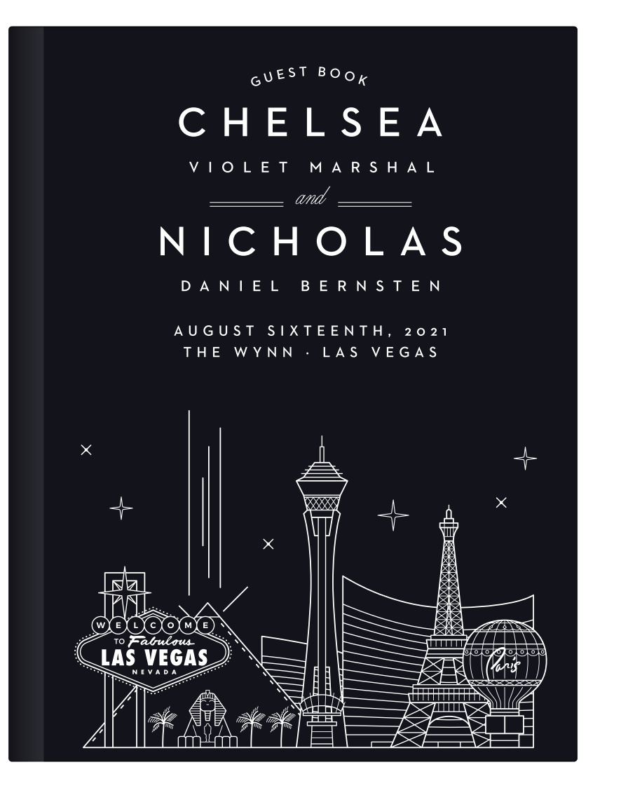 Create a memorable wedding keepsake with our Vegas Skyline Guest Book.