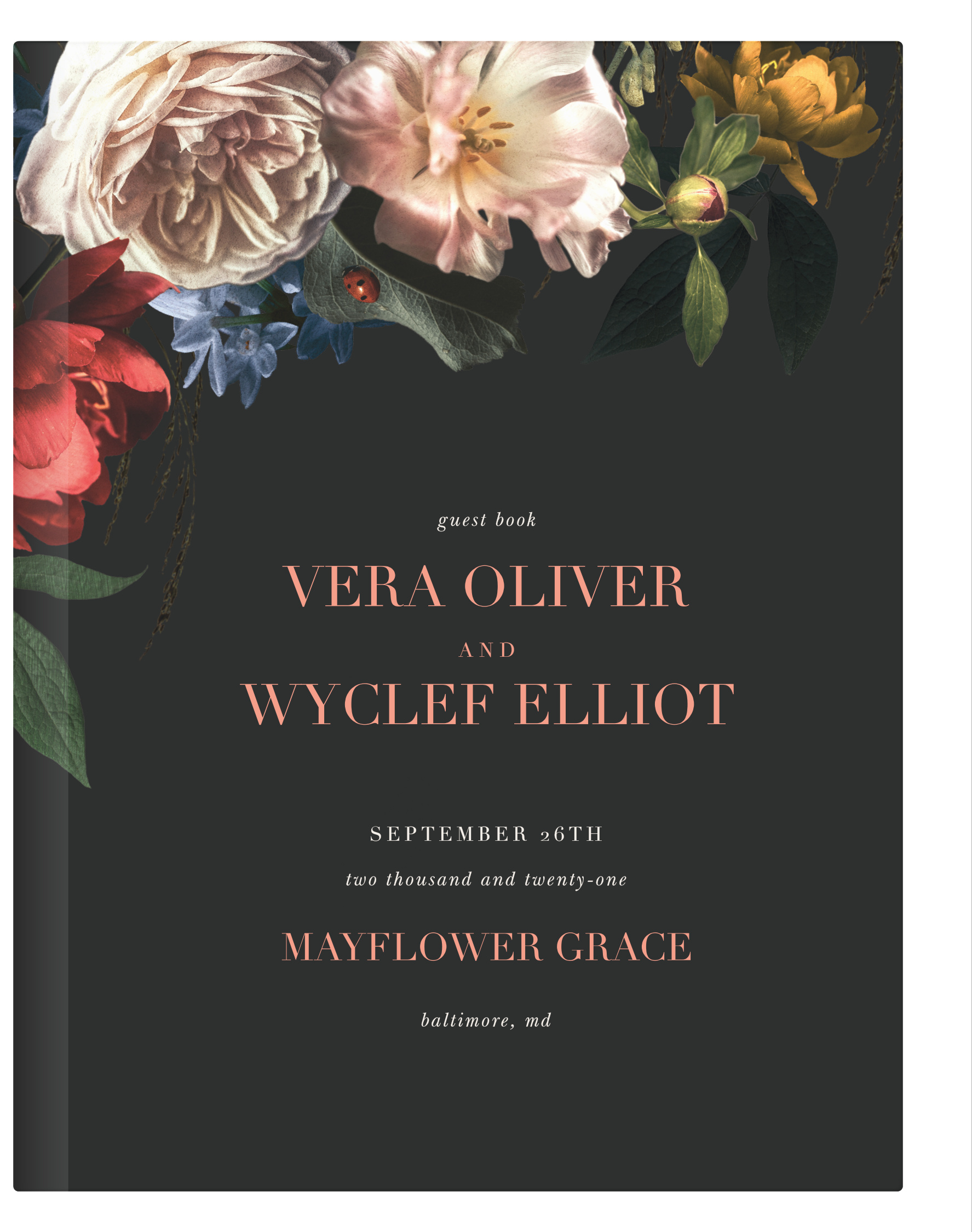Dark Dutch Florals Guest Book