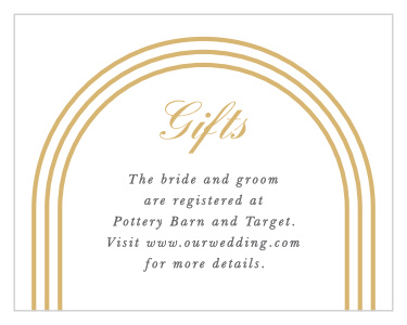 Our Simple Elegant Registry Cards inform family and friends where you have registered for wedding gifts.