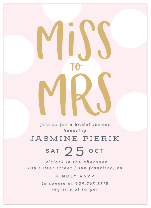 Gather your favorite people together to celebrate before your big day with our Polka Dot Bridal Shower Invitations!