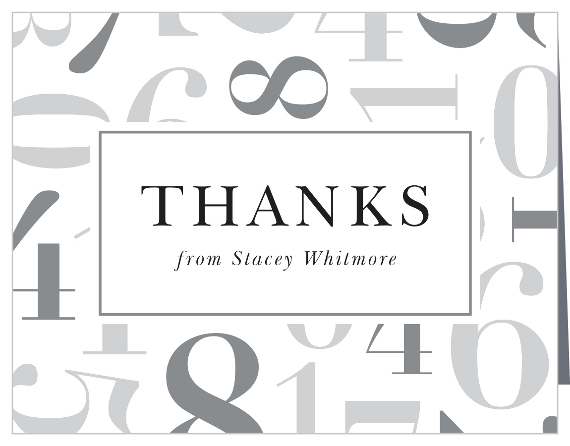 Sophisticated Numerals Milestone Birthday Thank You Cards