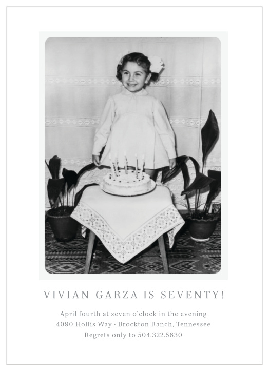 Celebrate your 70th in a big way with our Retro Photo Milestone Birthday Party Invitations!