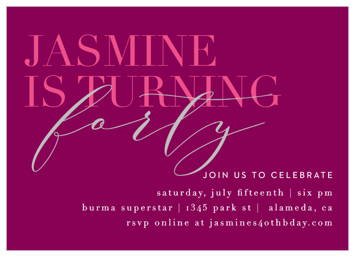 Celebrate your 40th in style with our Modern Forty Milestone Birthday Party Invitations.