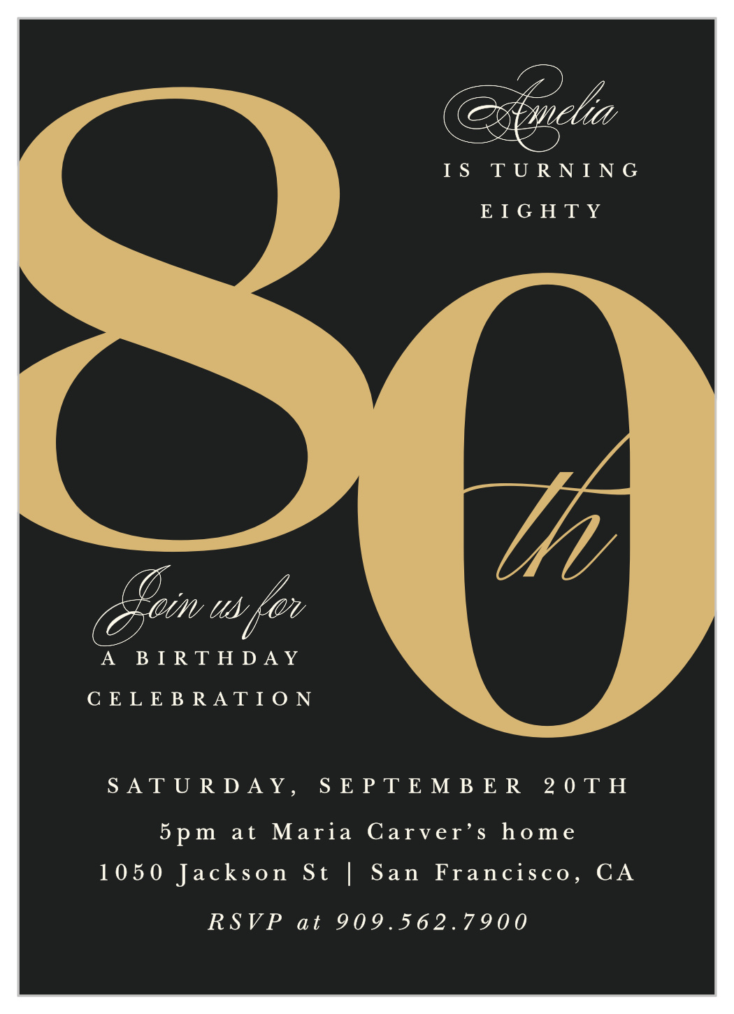 Shiny Number Milestone Birthday Invitations by Basic Invite