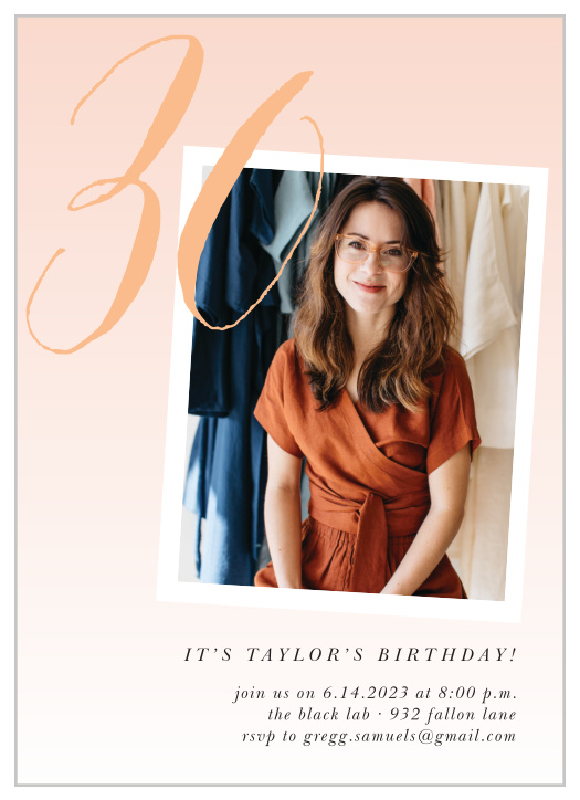 Our Snap Thirty Milestone Birthday Party Invitations are perfect for gathering your close friends and family together to celebrate your 30th.
