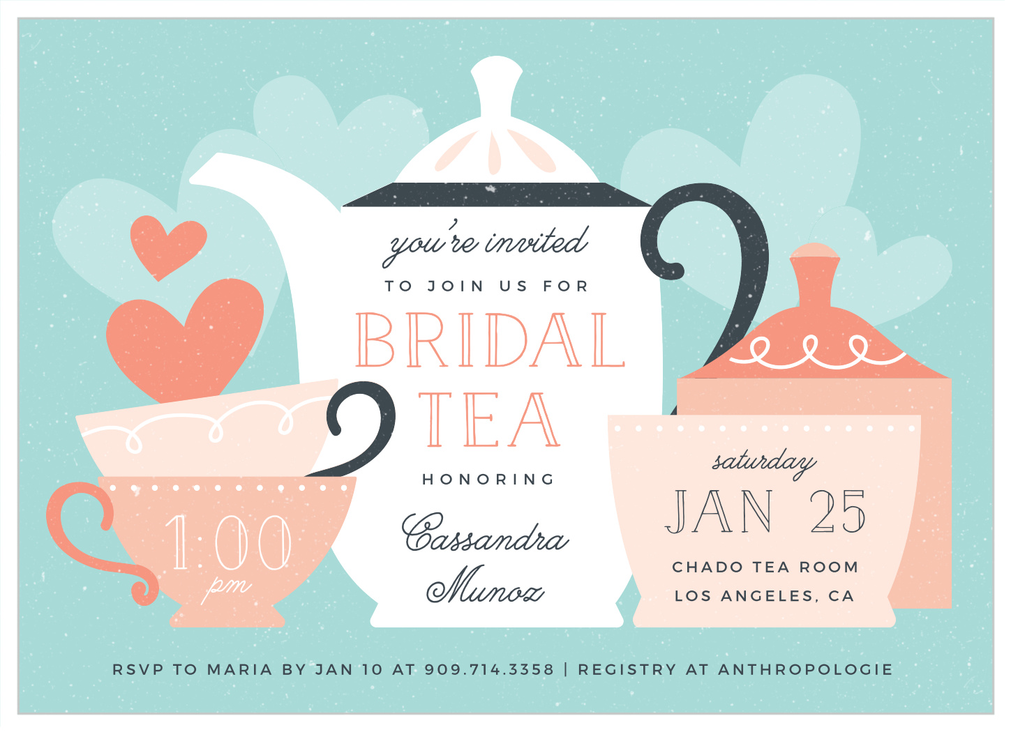 Tea Set Bridal Shower Invitations