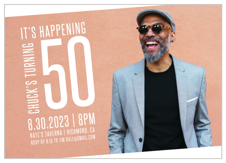 Put a fresh new twist on 50th with our Jazz Fifty Milestone Birthday Party Invitations!