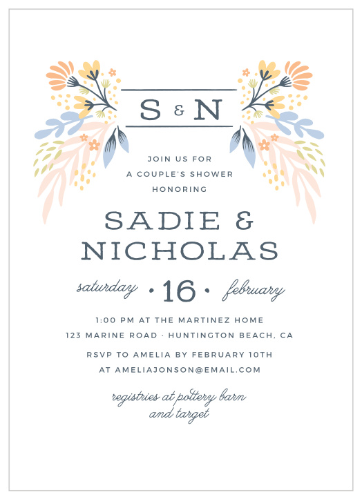 Bring your favorite people together to celebrate with our Monogram Banner Bridal Shower Invitations!