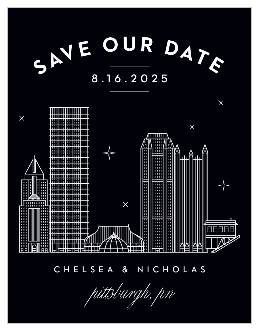 Pittsburgh Skyline Save the Date Magnets