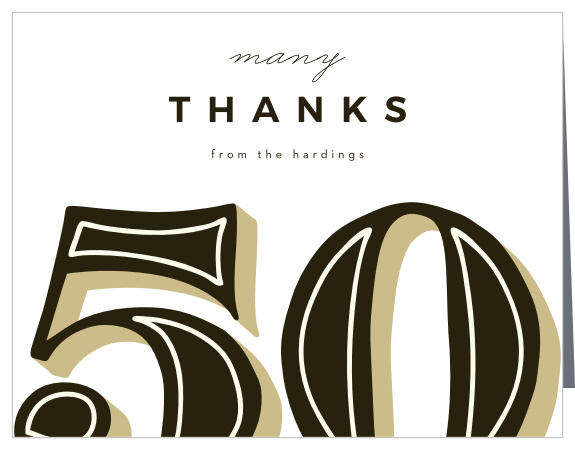 Show off your new age in confidence with our Bold Fifty Milestone Birthday Party Thank You Cards!