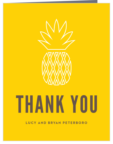 Share your appreciation with your close friends and family for their support with our Fresh Pineapple Housewarming Thank You Cards.