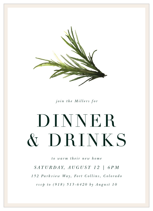 Start your new chapter in life in style with our Herbal Sprig Housewarming Invitations.