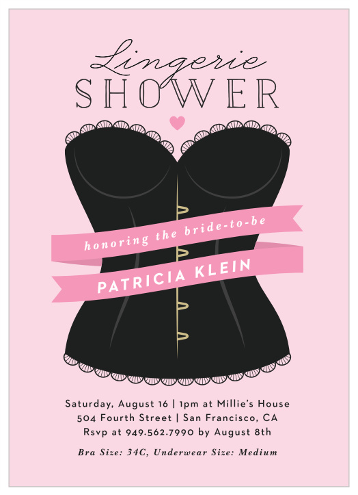 Bring your favorite people together to celebrate before your big day with our Corset Lingerie Bridal Shower Invitations.