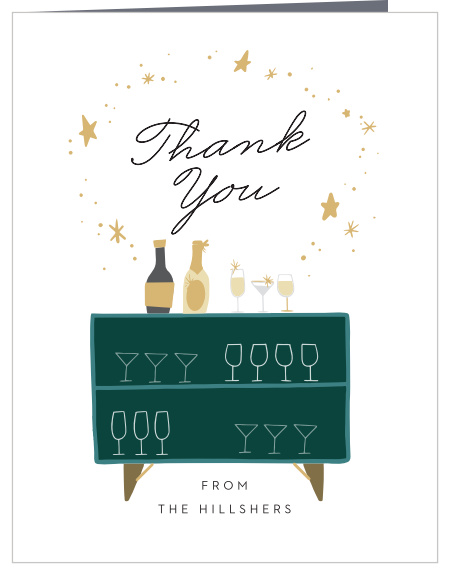 Thank your guests for their support with our Cocktail Bar Thank You Cards!