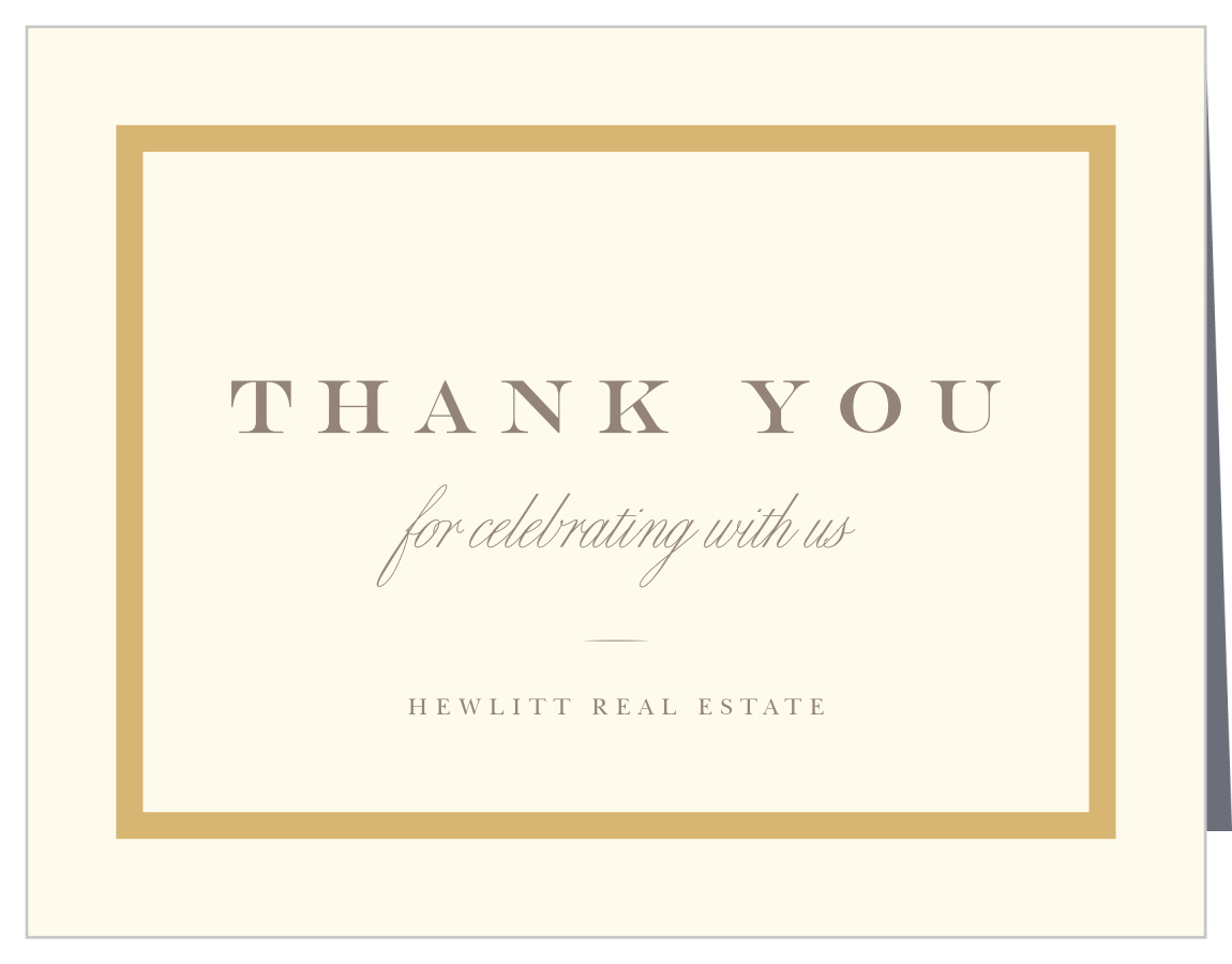 Golden Frame Thank You Cards by Basic Invite