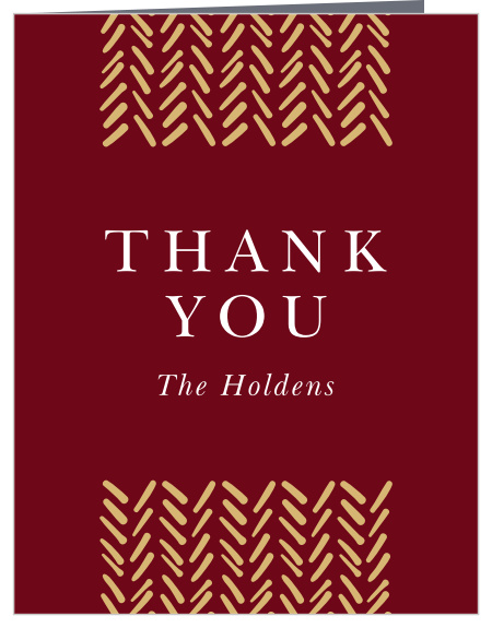 The presence and support of your friends and family were important to you, show them your appreciation with our Herringbone Strokes Thank You Cards.