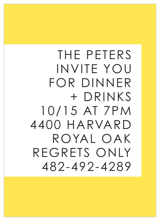 Be sure that your close friends and family attend your celebration with our Right Aligned Party Invitations.