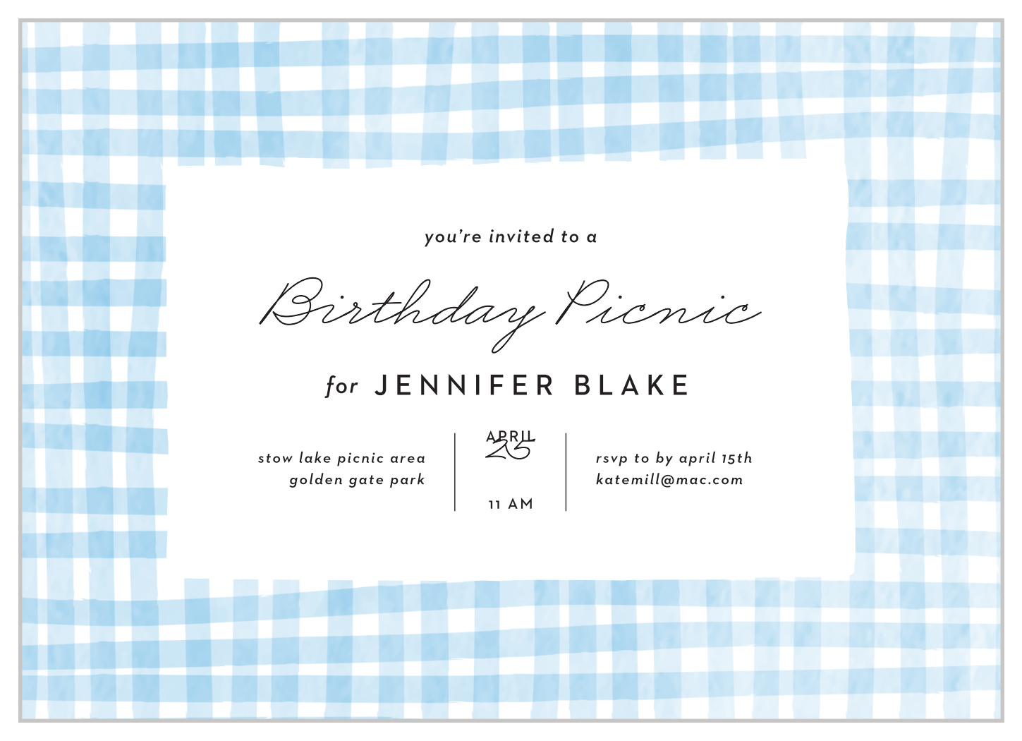 Patterned Picnic Adult Birthday Invitations
